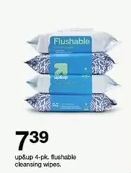 4-pk. flushable cleansing wipes