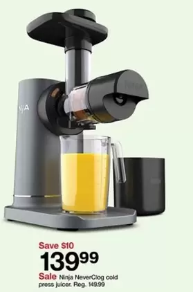 Ninja - NeverClog cold press juicer