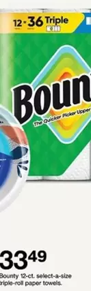 Bounty - 12-ct. select-a-size triple-roll paper towels