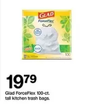 Glad - ForceFlex 100-ct. tall kitchen trash bags