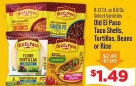Old El Paso - Taco Shells, Tortillas, Beans or Rice