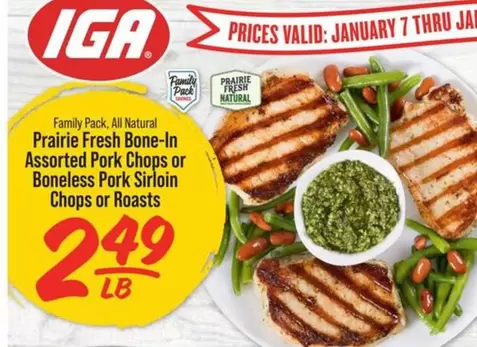 all - Bone-In Assorted Pork Chops or Boneless Pork Sirloin Chops or Roasts