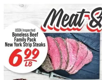 New York - Boneless Beef Family Pack  Strip Steaks