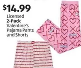 valentine - Licensed 2-Pack Valentine's Pajama Pants and Shorts