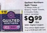 Quilted Northern - Bath Tissue or Brawny Paper Towels