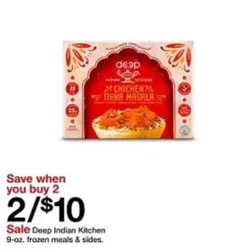 Frozen - Deep Indian Kitchen 9-oz. frozen meals & sides