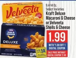 Kraft - Deluxe Macaroni & Cheese or Velveeta Shells & Cheese