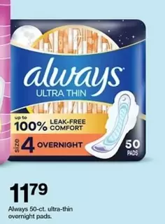 Always - ultra-thin overnight pads