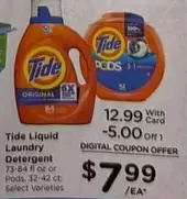 Tide - Liquid Laundry Detergent or Pods