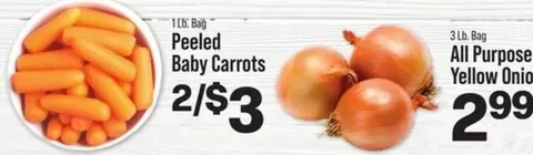 all - Peeled Baby Carrots, All Purpose Yellow Onion