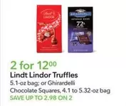 Lindt - Lindor Truffles or Ghirardelli Chocolate Squares