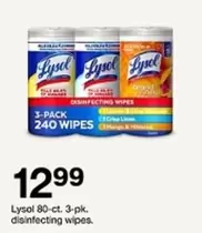 Lysol - 80-ct. 3-pk. disinfecting wipes