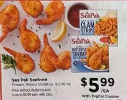 SeaPak - Clam Strips, Butterfly Shrimp