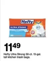 Hefty - Ultra Strong 50-ct. 13-gal. tall kitchen trash bags