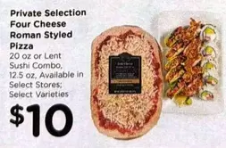 Four Cheese Roman Styled Pizza or Sushi Combo