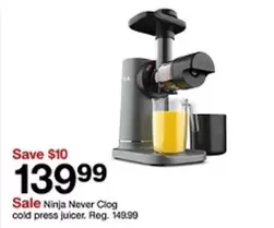 Ninja - Never Clog cold press juicer