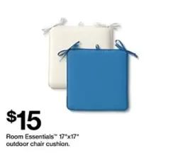 Room Essentials - 17"x17" outdoor chair cushion
