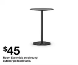 Room Essentials - Steel Round Outdoor Pedestal Table