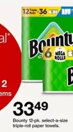 Bounty - 12-pk. select-a-size triple-roll paper towels