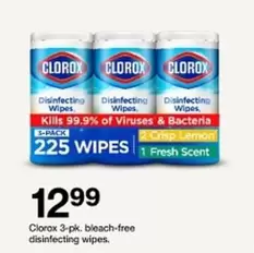 Clorox - 3-pk, bleach-free disinfecting wipes