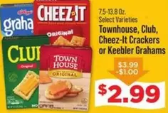 Cheez-it - Townhouse, Club, Cheez-It Crackers or Keebler Grahams