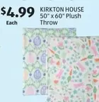 Plush - 50" x 60"  Throw