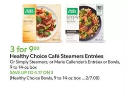 Healthy choice - Café Steamers Entrées