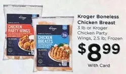 Frozen - Boneless Chicken Breast or Chicken Party Wings