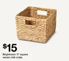 square - Brightroom 11"  woven milk crate