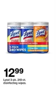 Lysol - 3-pk. 210-ct. disinfecting wipes