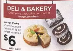 Carrot Cake or Chocolate Cake Roll