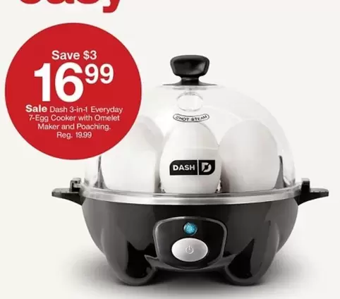 3-in-1 Everyday 7-Egg Cooker with Omelet Maker and Poaching