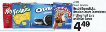Oreo - Nestlé Drumsticks,  Ice Cream Sandwiches, Frollies Fruit Bars or Kit Kat Cones