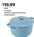 Floral 2-Quart Cast-Iron Dutch Oven