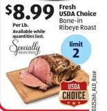 Fresh USDA Choice Bone-in Ribeye Roast