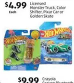 Hot Wheels - Licensed Monster Truck, Color Shifter, Pixar Car or Golden Skate