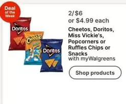 Doritos - Cheetos, , Miss Vickie's, Popcorners or Ruffles Chips or Snacks