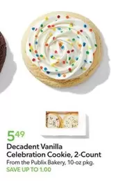 Decadent Vanilla Celebration Cookie, 2-Count