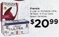 Franzia - 5 Liter or Michelob Ultra, 18-Pack, 12 fl oz Cans