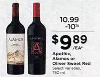 Alamos - Apothic,  or Oliver Sweet Red