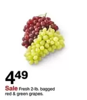 Fresh bagged red & green grapes