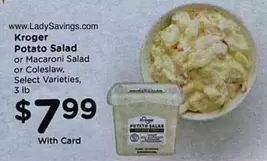 Potato Salad or Macaroni Salad or Coleslaw
