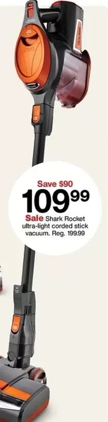 Shark - Rocket ultra-light corded stick vacuum