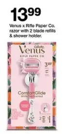 Razor - Venus x Rifle Paper Co. razor with 2 blade refills & shower holder