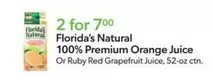 Florida's Natural - 100% Premium Orange Juice or Ruby Red Grapefruit Juice, 52-oz ctn.