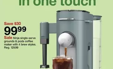 Ninja - single-serve grounds & pods coffee maker with 4 brew styles