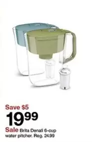 Brita - Denali 6-cup water pitcher