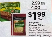 Provolone - Cheese Slices or Nature Valley Bars