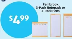 3-Pack Notepads or 3-Pack Pens