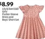 Flutter-Sleeve Dress and Boys' Short Set